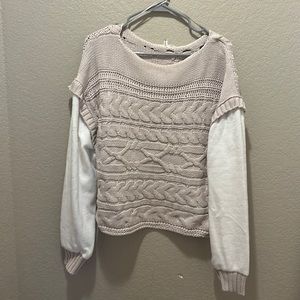 UNDERNEATH IT ALL CABLE KNIT CONTRAST SWEATER